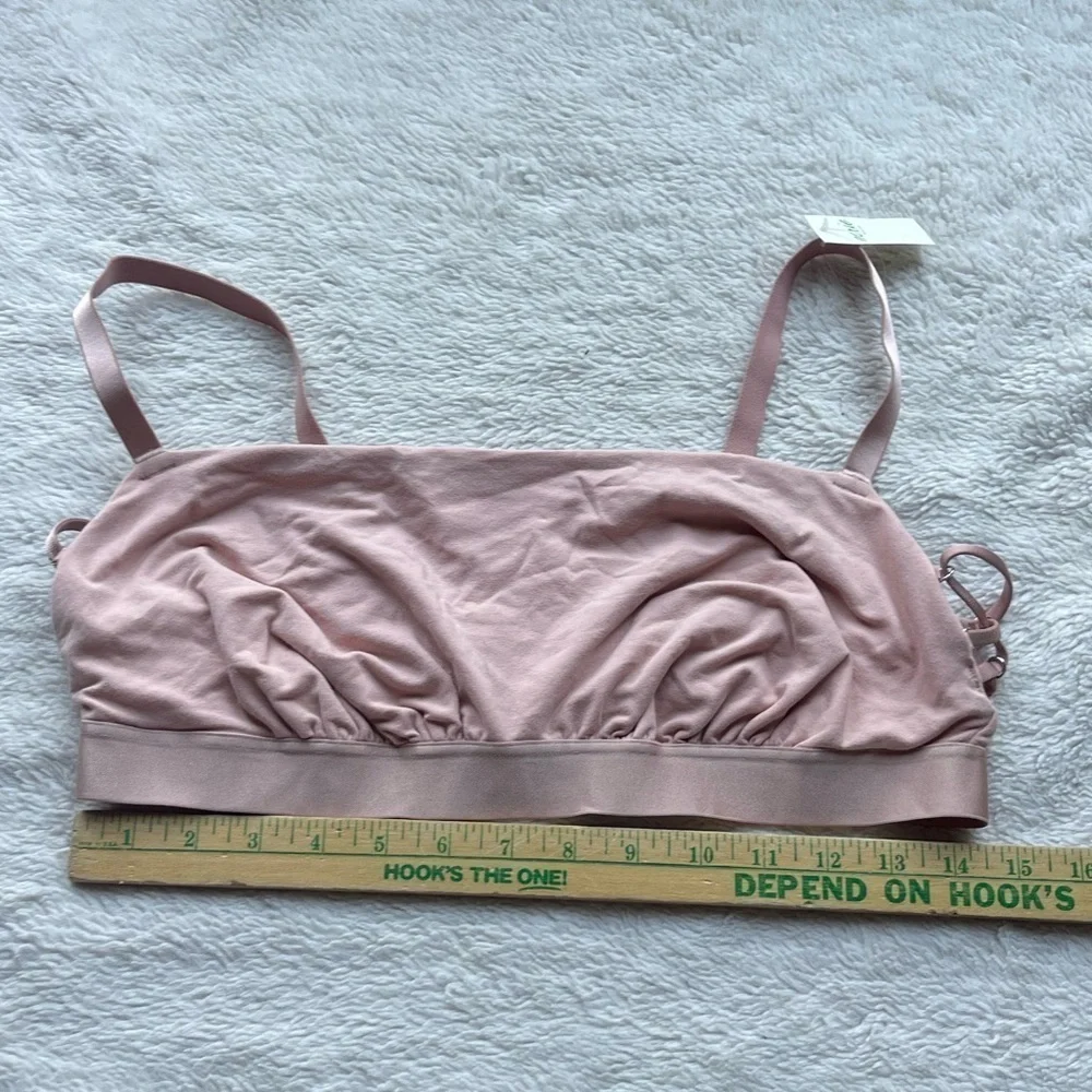 Aerie NWT lace up side comfort light rose pink bralette comfort leisure bra